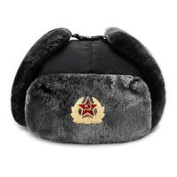 苏联CCCP徽章雷锋帽防风保暖护耳帽男女户外骑行俄罗斯保暖帽子 远山灰 可调节