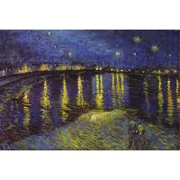 拼图1000片成人木质拼图 世界著名风景 壁画男女减压生日礼物玩具 木质款 罗纳河上的星夜