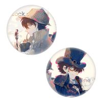 名侦探柯南同人周边 怪盗基德 工藤新一徽章方卡明信片快新周边 快新 徽章一对(58mm)