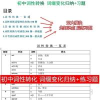 初中中考英语 词性转化归纳总结附练习答案词汇短语句型笔记本子 42页词性转换词根词缀+习题 拉杆夹装订