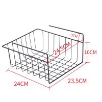壹禾家橱柜隔板下挂篮厨房置物架宿舍床边下挂篮衣柜分层收纳架子 [1个]小号黑色挂篮