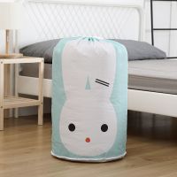 收纳袋子棉被收纳袋装被子的整理袋衣服衣物大号防潮家用搬家打包 卡通棉被袋 绿兔 47*47*83cm
