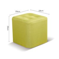 小凳子家用实木布艺凳高凳沙发凳方凳客厅小板凳卡通创意墩子凳 抹茶+29公分高+可拆洗布套