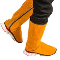 牛皮围裙长款轻便电焊韦群耐磨隔热防火花防烫高温焊工防护工作服 牛皮护脚