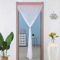 夏季防蚊蝇纱门帘免打孔魔术贴自粘纱帘门帘家用卧室用厨房隔断帘 魔术贴特价-粉荷花 宽80cm*高180cm