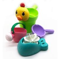 儿童玩具夏日戏水洗澡游泳小乌龟婴幼儿小鸭子洗头杯洒水壶雨云 戏水鸡四件套