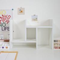 亲亲福ins风简约宿舍桌面书架 木质置物架化妆品文具收纳架白 H型多层置物架