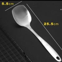 不锈钢迷你厨具加厚锅铲煎铲汤勺漏勺粥勺套装厨房用品炒菜铲子 加厚分菜铲
