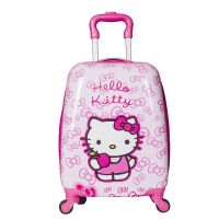 3D儿童拉杆箱学生登机箱幼儿园男女宝宝行李箱小黄鸭佩奇万向轮 KT猫