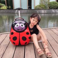 儿童拉杆箱男女宝宝万向轮旅行箱18寸16寸学生动漫卡通防水行李箱 17寸七星瓢虫