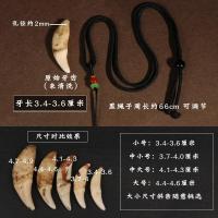 黑狗牙项链双牙吊坠真藏獒牙齿生日挂件坠狼牙男士潮宝宝女本命年 3.4-3.6未清洗 黑绳(BZ007)