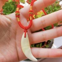 特价狗牙男女真黑狗牙吊坠狼牙项链藏獒牙儿童保平安避邪护身饰品 带红绳 牙长3.5-3.7厘米