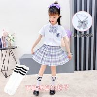 女童JK制服套装2021新款学院风日系儿童洋气JK夏季裙子12岁百褶裙 星野+衬衫+(领结) 送袜子 120 建议25