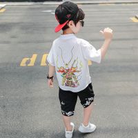 男童夏季套装2021新款儿童汉服唐装宝宝中国风棉麻短袖表演服潮品 白色 悟空套装 100