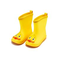 儿童雨衣雨鞋套装男童防暴雨全身女童防水幼儿园学生带书包位雨披 黄色小鸭子[雨鞋] 雨鞋16码[建议脚长16cm]
