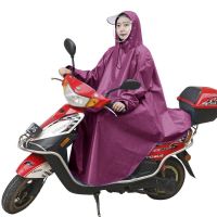 带袖雨衣电动车摩托车雨披自行车单人加大加厚成人男女士有袖雨具 有袖-单人双帽檐-通用款(红色)