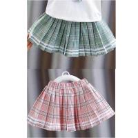 女童jk制服套装2021夏装新款洋气宝宝百褶裙儿童学院风两件套单件 单裙(绿色/粉色随机发) 90#建议身高85