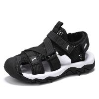 贵人鸟儿童凉鞋男童中大童小孩童鞋2021新款韩版夏季软底沙滩鞋 黑色 GRN-805L 22 码/内长14.5cm