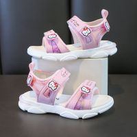 2021夏季新款女童凉鞋韩版休闲女生沙滩鞋防滑软底卡通公主鞋子 粉红色 标准尺码 31 内长19厘米