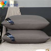 南方生活枕头芯套装一对修复护颈椎枕头成人家用单人高档枕芯内胆 酒店单边+灰色[久睡不塌] 48*74cm2只[低枕是75