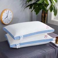枕芯一对装护颈椎枕头单人家用整头双人一对男女助睡眠记忆棉高低 蓝色边款一只装[可水洗塌陷包退]