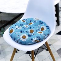 加厚坐垫椅子椅垫办公室座垫学生坐垫女教师凳子屁股屁垫四季家用 兰菊花(圆) 40x40cm[亚麻坐垫]