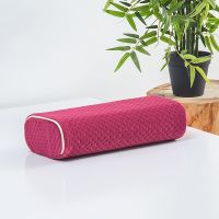 单麻将空心枕竹枕竹藤枕头保健枕空心枕夏天麻将凉枕头汗蒸房用枕 空心枕枕套1只(不含空心枕)酒红色 32*16*8CM(长