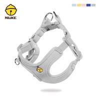 狗狗牵引绳狗链子背心式胸背带博美遛狗绳子中小型犬泰迪宠物用品 浅灰色单胸背(无牵引) M(15-20斤)