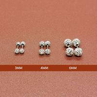 耳骨钉超闪螺丝拧扣ins睡觉免摘有耳洞2021新款潮耳环耳钉耳饰 一对3MM白色钻(适合耳骨)