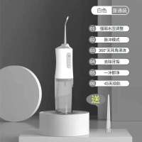洗牙神器电动冲牙器便携式家用洗牙器去牙结石牙垢智能正畸水牙线 白色 基础款 (原装喷头)