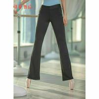 舞蹈裤长裤女广场舞健美操瑜伽低腰喇叭裤修身练功裤黑色薄29 黑色 s