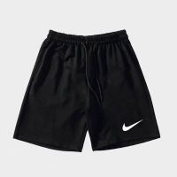 2021夏季新款短裤男跑步三分裤宽松大裤衩四分沙滩裤情侣家居睡裤 弯钩黑色[短裤] S[60-80斤]