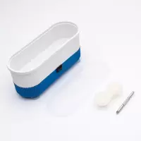 超声波清洗机家用洗眼镜机隐形眼镜清洗机电动小型首饰手表清洗器 蓝色[不送电池的]1台