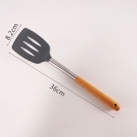 皇霆硅胶锅铲炒铲不粘锅专用炒菜煎铲子汤勺家用盛汤勺子厨房用品 木柄[硅胶煎铲]