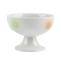 日式安全釉下彩陶瓷冰淇淋碗高脚碗雪糕杯冰激凌杯甜品碗水果小碗 大号杯120ml