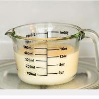 耐热大容量玻璃量杯家用烘焙带刻度毫升计量工具刻度杯 500ml黑刻度奶杯