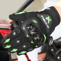 摩托车手套夏秋冬自行车防晒透气骑士手套男机车骑行硬壳防护防摔 NEX春夏绿色 M