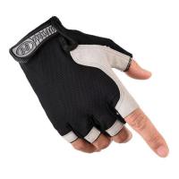 夏季冰丝防晒骑行薄款男女全指手套触屏户外开车钓鱼骑行登山防滑 蝶网黑色半指-无礼品 M(适合女士和手小的男士)