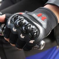 摩托车赛车手套 全指越野骑行机车自行车骑行骑士手套 春夏秋冬季 KA红灰-半指 XL