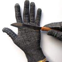 防割防刺金属钢丝手套裁剪不锈钢切肉杀鱼抓蟹开生蚝防防扎铁手套 防割手套黑色男用一双 L