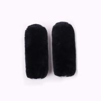 2021冬季毛绒电动车保暖把套一对装闸套三轮车摩托车防滑护手通用 黑色 圆形车把套通用(一对)