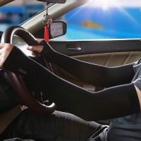 日本大码冰袖手套女夏季开车防晒袖宽松护臂骑行防紫外线冰丝袖套 弹力袖套黑色