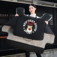 电动车挡风被夏季防晒防水电瓶小摩托电车防雨遮阳罩夏天薄款春秋 [秋冬加厚加绒+口袋]黑色一鹿平安 XL