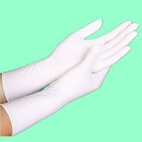 一次性手套丁腈加长维修工业园艺防油污防滑耐磨耐用夏季劳保手套 S 正品12寸白丁腈手套(50只精品装)