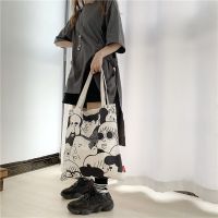 包包女2020新款韩版时尚单肩帆布包大容量原宿日系ulzzang购物袋 卷发girl单肩 单包