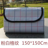 野餐垫防潮垫户外防水便携草坪垫子田园野餐布露营地垫可折叠厂家 粉白格纹 100*150