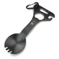 户外餐具EDC旅游野餐小工具创意勺子叉子多功能便携野营旅行装备 CRKT9110小工具十合一大号黑色