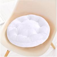 圆形加厚凳子坐垫椅垫子地板榻榻米办公室电脑椅座垫学生屁垫屁股 [圆形白色](纯色无图案) 普通-40*40cm[标准款]
