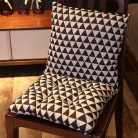 连体坐垫女教室椅子椅垫办公室座垫靠垫坐垫一体加厚学生屁股垫 黑色三角 41cm单垫子 无靠背 带绳