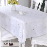 PVC田园桌布防水免洗塑料布艺餐桌布软玻璃台布防油桌垫茶几垫 001白褐 68*68cm